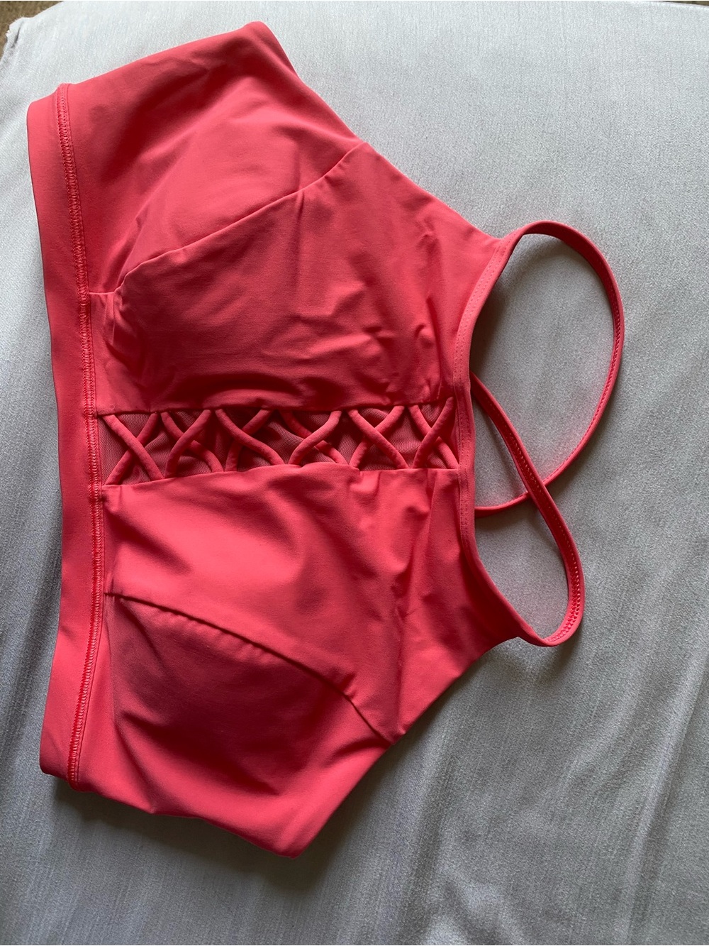 lululemon Bright Coral Pink Strappy swim top
